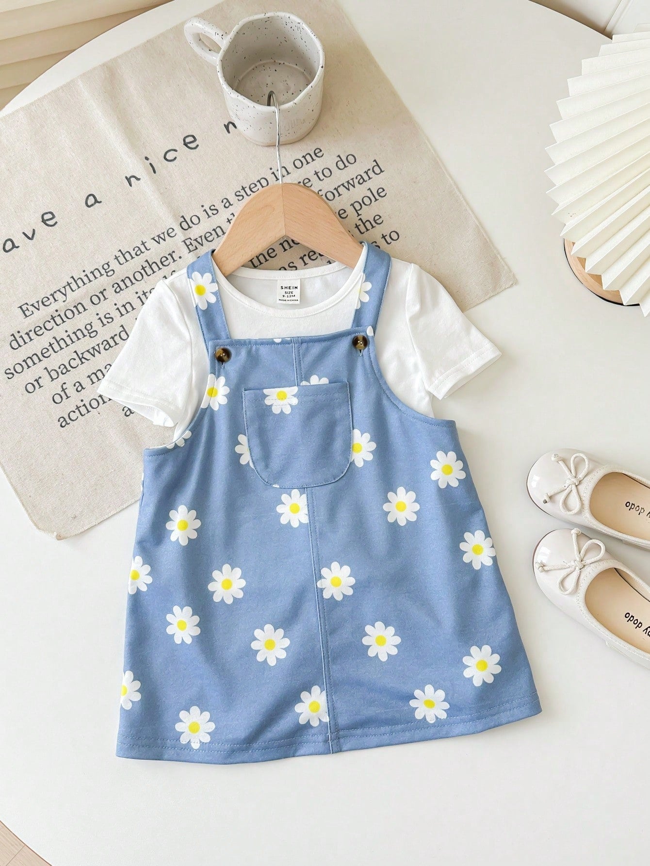 Babygirl Cute Floral Print Lightweight Strap Dress, Suitable For Vacation, Outing, Baby Party And Other Occasions