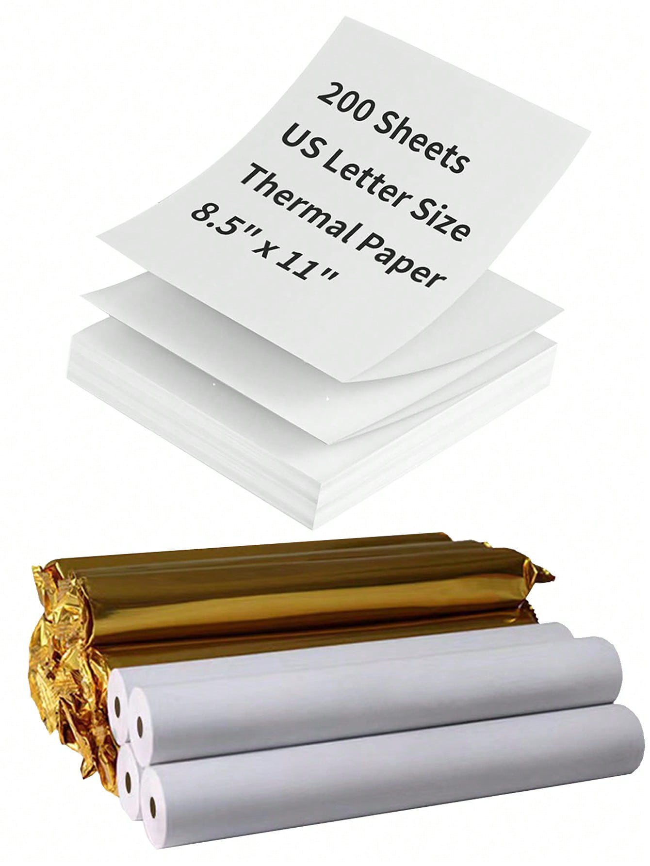 A4 Portable Printer Thermal Paper, US Letter Size Thermal Paper, 8.5'' X 11'' Thermal Folding Paper, 8.5'' X 11'' Thermal Paper A4 Thermal Printing Paper 8.5 X 11 US Letter Size Paper Multipurpose Office White Paper - 100 Sheets, A4 Thermal Paper 8.5'' X