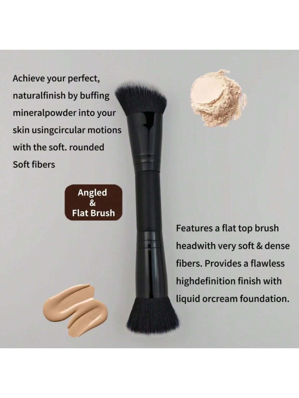 One Portable Double-Ended Multi-Functional Makeup Brush For Face: Foundation Brush, Contour Brush, Powder Brush, Blush Brush All-In-One Makeup Brush Suitable For Men And Women