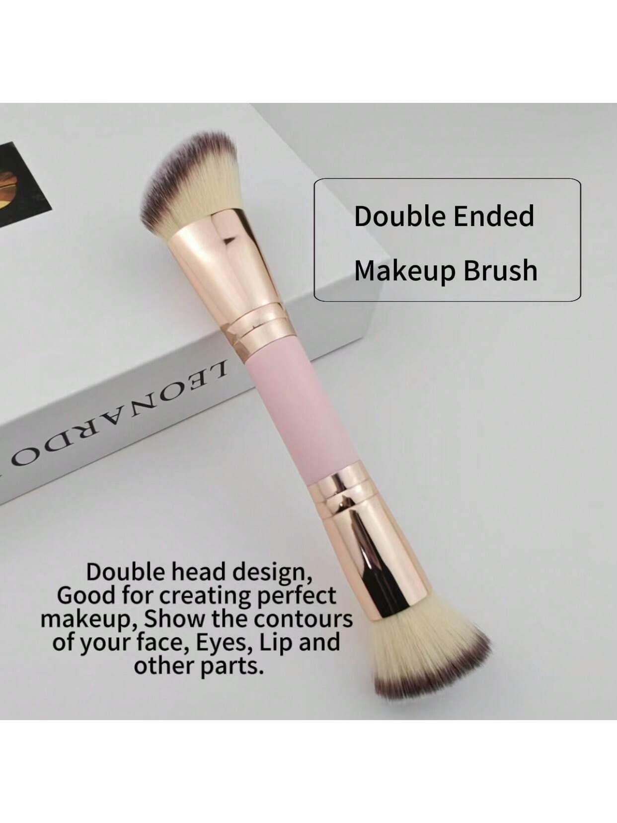 One Portable Double-Ended Multi-Functional Makeup Brush For Face: Foundation Brush, Contour Brush, Powder Brush, Blush Brush All-In-One Makeup Brush Suitable For Men And Women