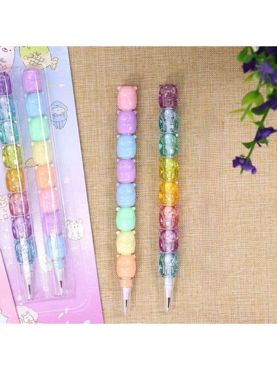 6pcs/3setsCute Bear Non Sharpening Mechanical Pencil Student Writing Pen School Office Supplies Pencil Stationery Gifts