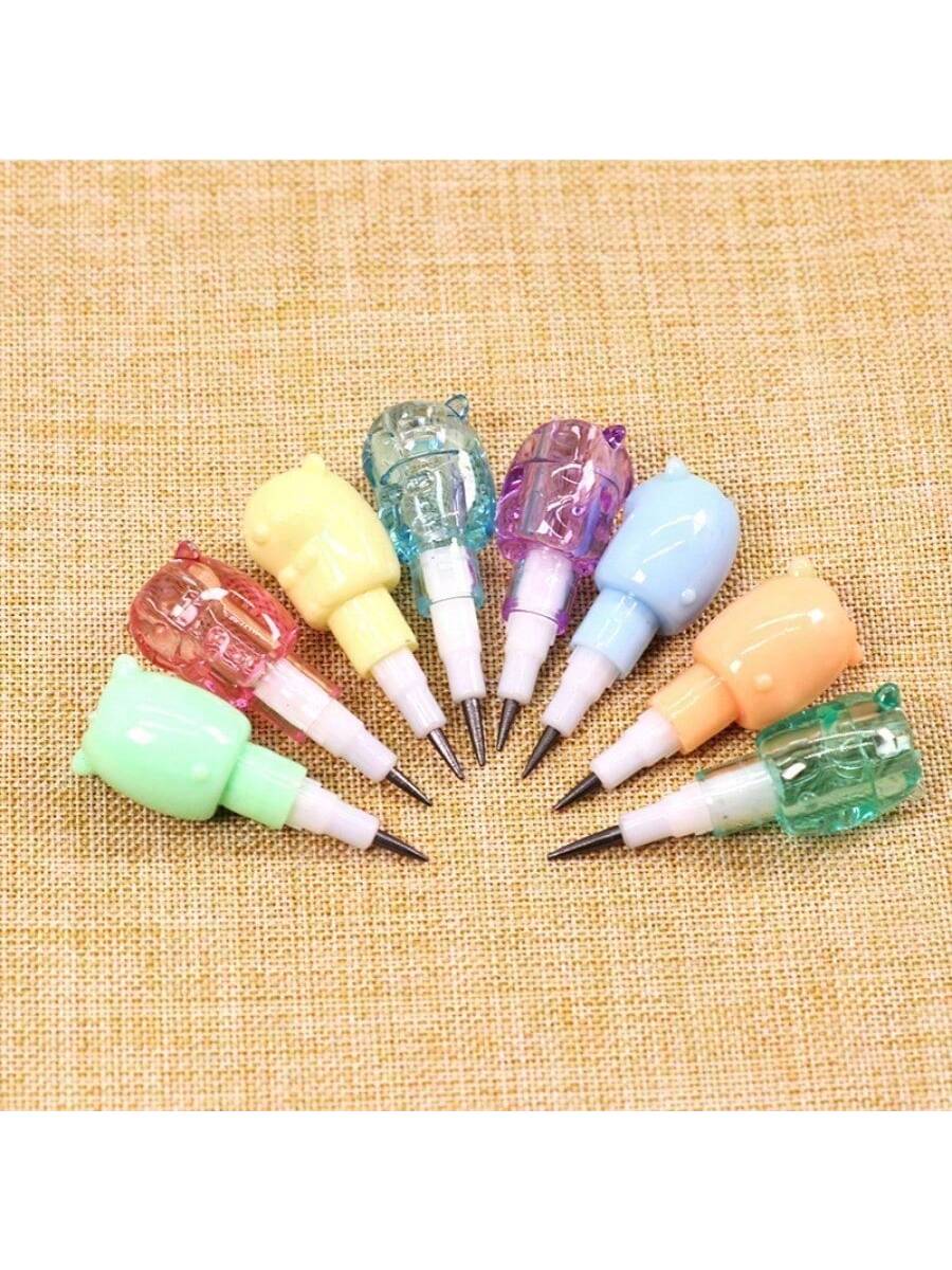 6pcs/3setsCute Bear Non Sharpening Mechanical Pencil Student Writing Pen School Office Supplies Pencil Stationery Gifts