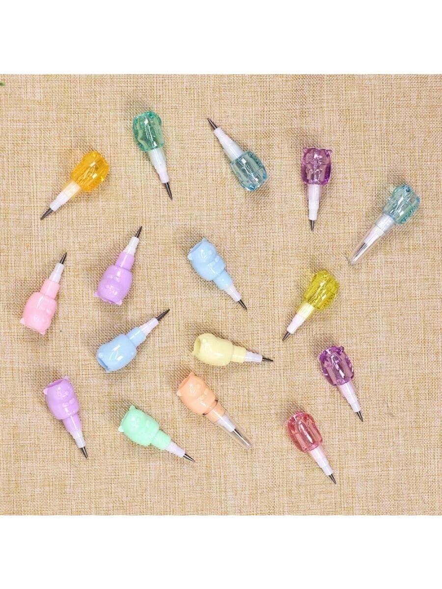 6pcs/3setsCute Bear Non Sharpening Mechanical Pencil Student Writing Pen School Office Supplies Pencil Stationery Gifts