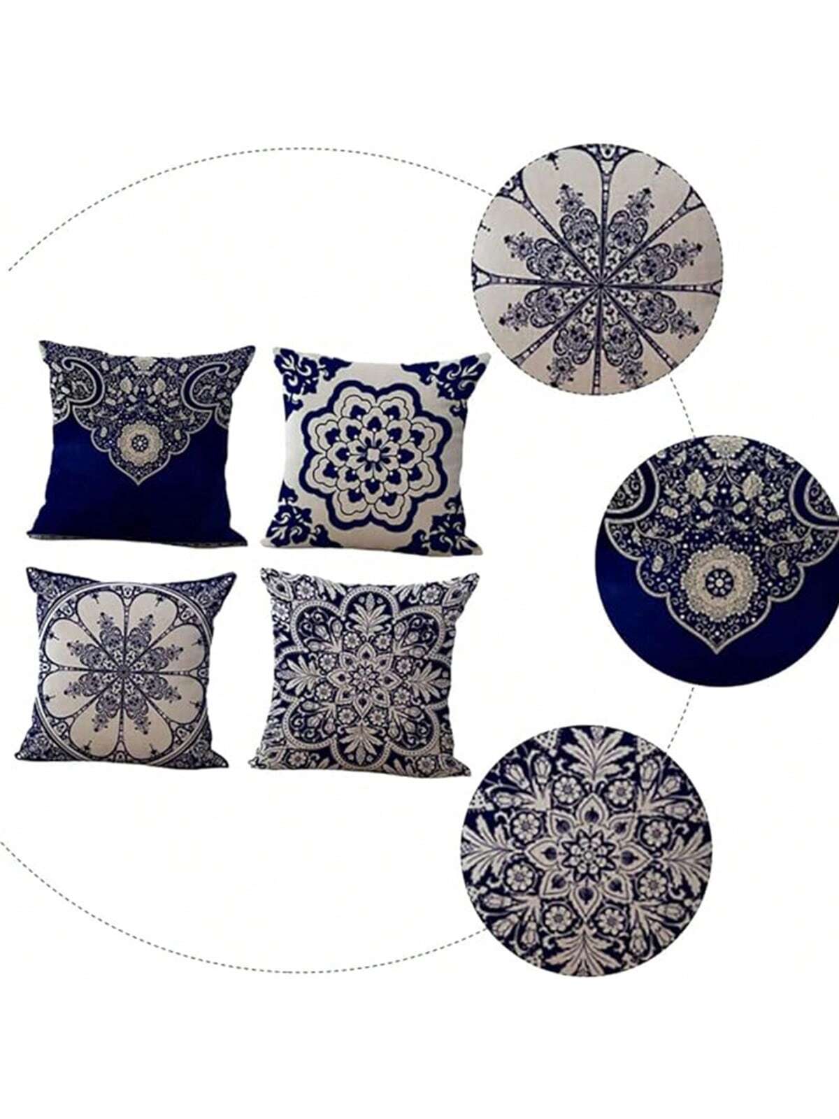 4pcs Mandala Pattern Cushion Cover, Ancient Style Single-Sided Printing Coral Fleece Cushion Covers For Sofa, Bedroom, Living Room, Chair, Car Seat, Suitable For Spring, Summer, Autumn And Winter