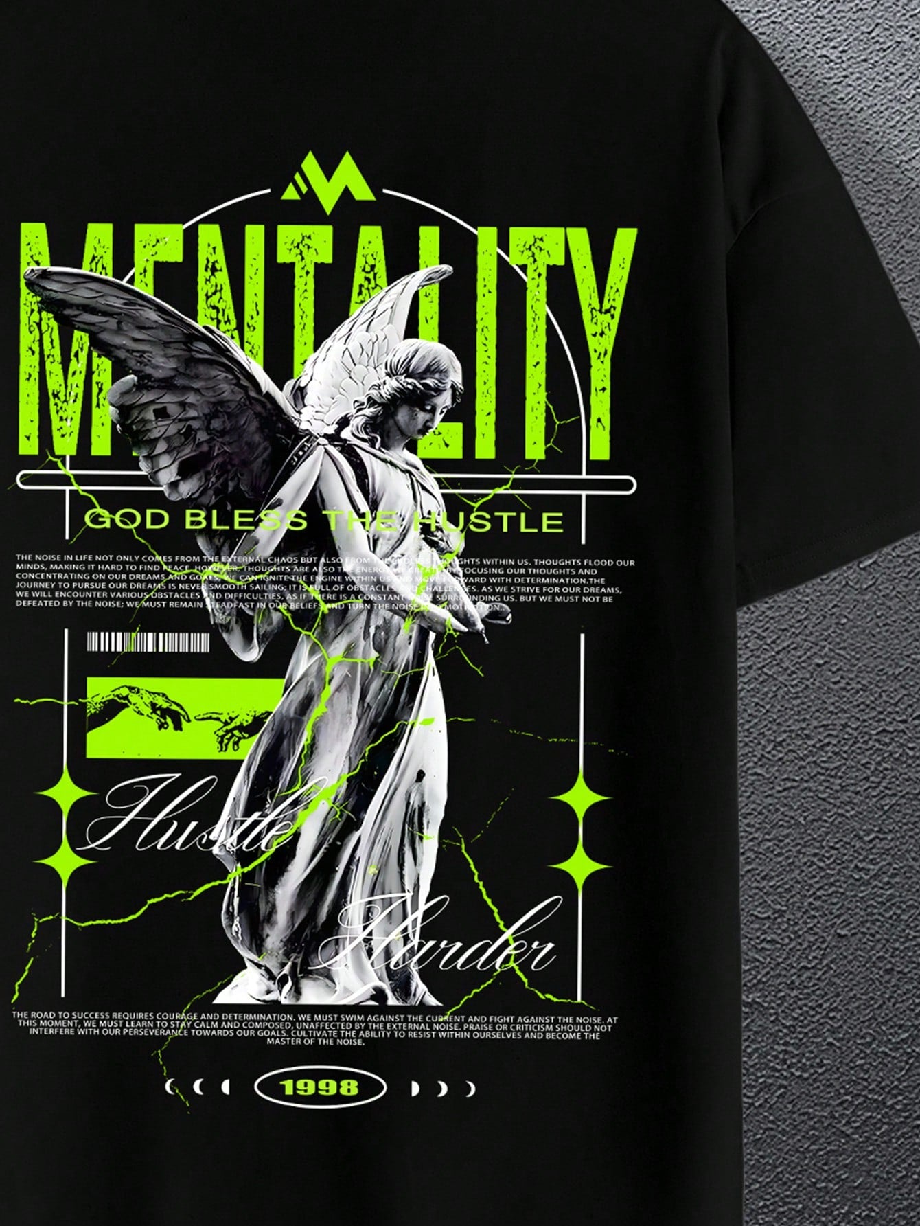 Manfinity EMRG Men's Angel And Slogan Print T-shirt