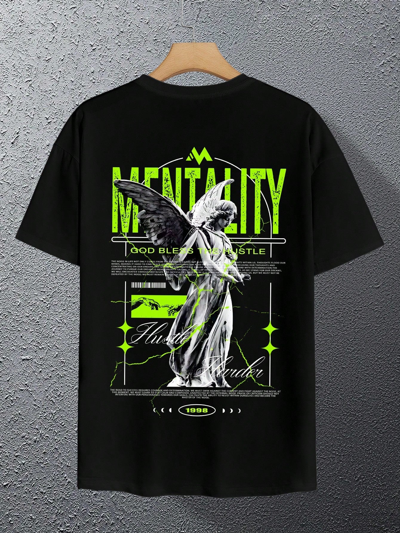 Manfinity EMRG Men's Angel And Slogan Print T-shirt