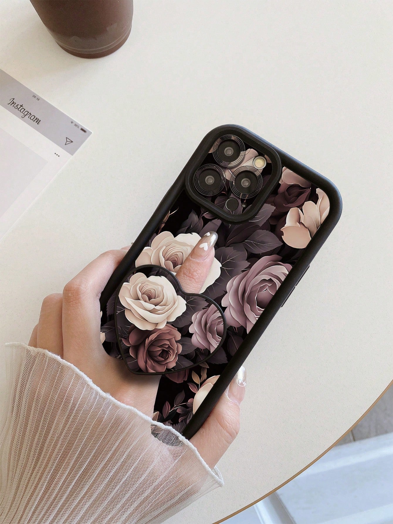 Summer Daisy 1pc Peony Flower Pattern Shockproof Phone Case With Camera Protection Hole Design, Compatible With IPhone 11 Pro Max/12 Pro Max/13 Pro Max/14 Pro Max/15 Pro Max/IPhone 16 Plus/IPhone 16 Pro Max, Redmi, OPPO/Realme, VIVO, Infinix, Honor, MOTO