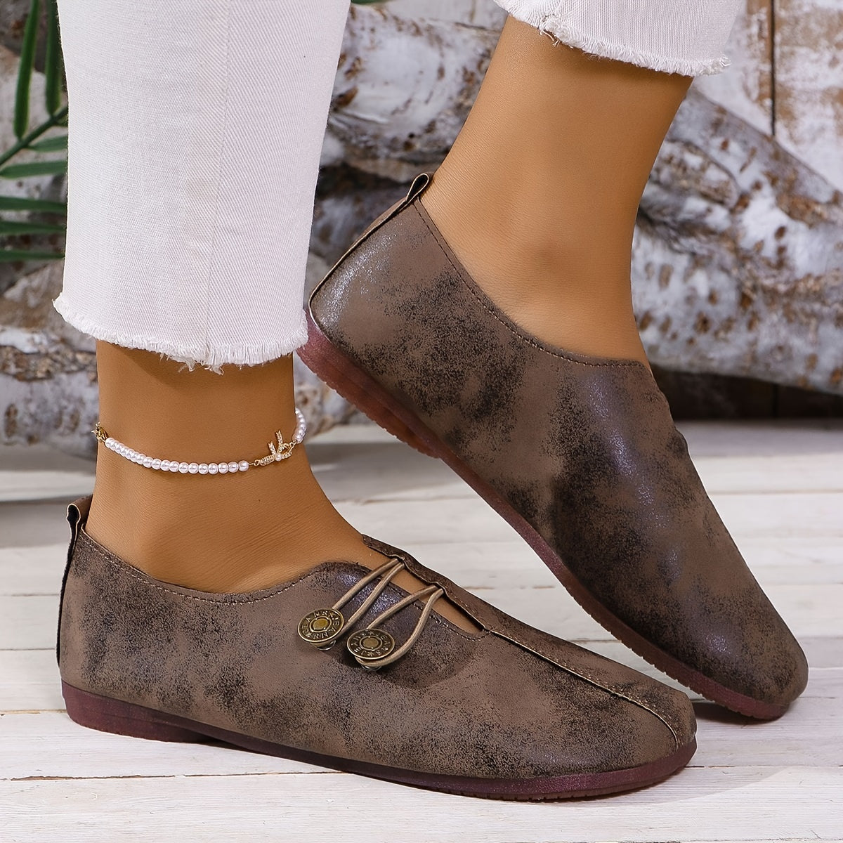 Women's Fashion Flats - Versatile All-Season Slip-On Shoes with Soft Sole, Hand Washable, Faux Cover & Fabric Lining