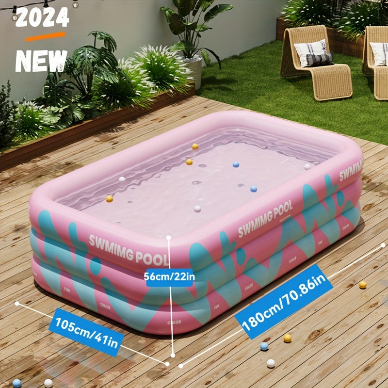 Durable PVC Inflatable Swimming Pool - Perfect for Garden Parties, Foldable & Easy to Store, Ideal Christmas Gift