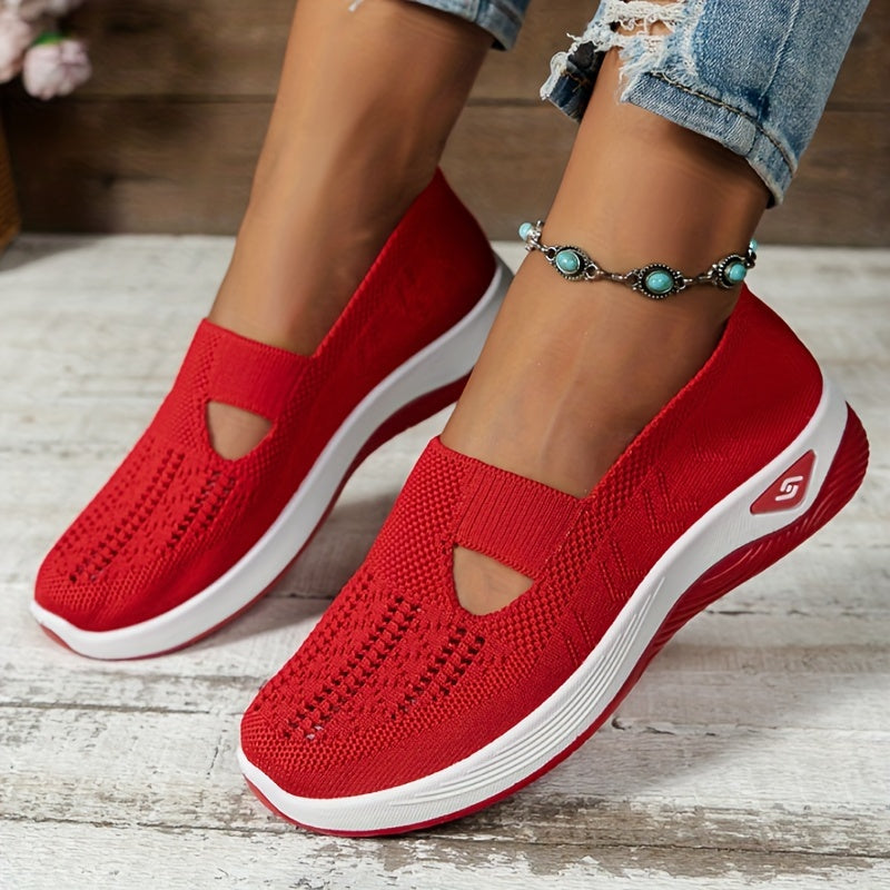 Women's Breathable Mesh Slip-on Sneakers - Casual Lightweight Walking Shoes with Rubber Sole, Fabric Insole, and No Embellishment - All-Season Comfort Vintage Style from Taizhou - Hand Washable