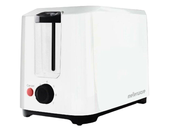 Mellerware Toaster 2 Slice Plastic White 700W Eco