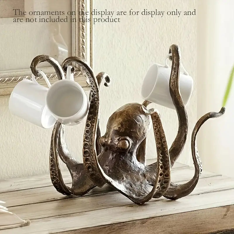 Vibrant Octopus Resin Sculpture Figurine - Unique Decorative Piece for Home, Office, Courtyard with Intricate Details - Non-Electric Collectible Display for Coastal, Nautical, or Underwater-Themed Spaces