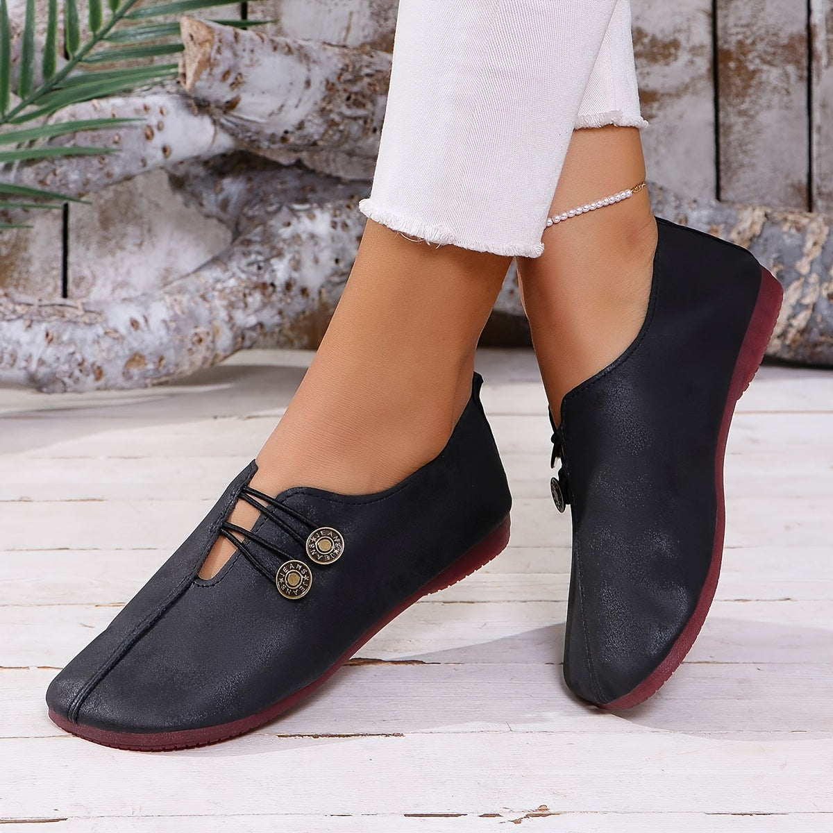 Women's Fashion Flats - Versatile All-Season Slip-On Shoes with Soft Sole, Hand Washable, Faux Cover & Fabric Lining