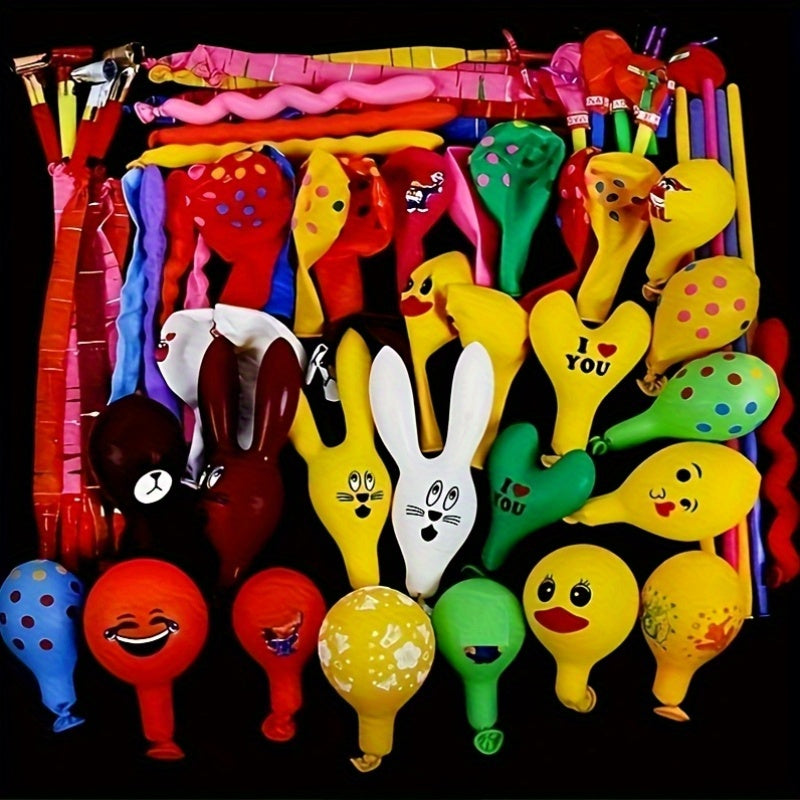 50pcs Quick Fill Balloon Set - Vibrant Party & Event Decor for Birthdays, Weddings, Holidays - Easy Assembly Included