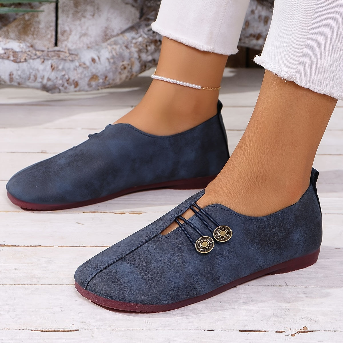 Women's Fashion Flats - Versatile All-Season Slip-On Shoes with Soft Sole, Hand Washable, Faux Cover & Fabric Lining