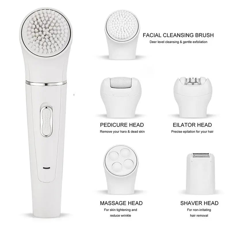 5-in-1 Cleansing brush Rechargeable electric waterproof cleansing brush Facial Massage brush Multi-functional beauty set