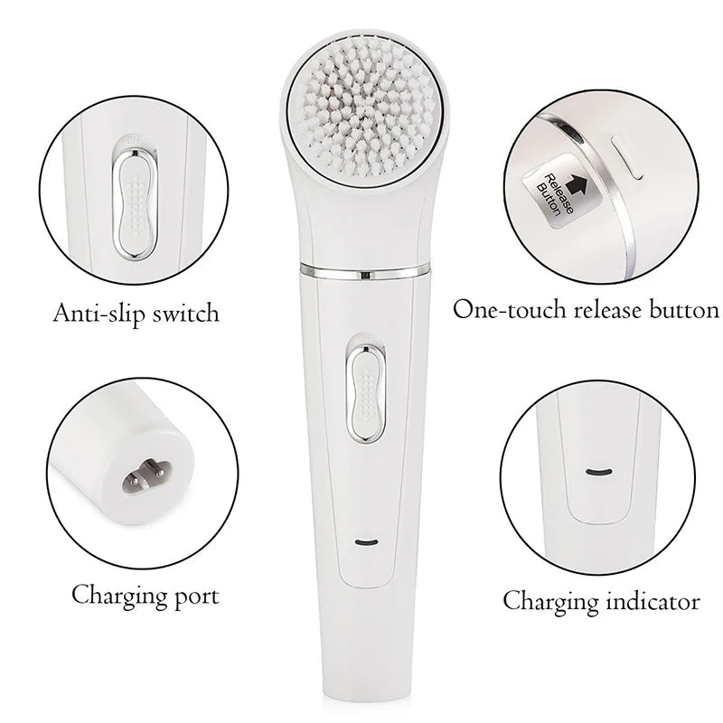 5-in-1 Cleansing brush Rechargeable electric waterproof cleansing brush Facial Massage brush Multi-functional beauty set