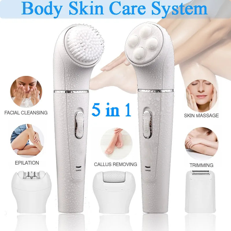 5-in-1 Cleansing brush Rechargeable electric waterproof cleansing brush Facial Massage brush Multi-functional beauty set