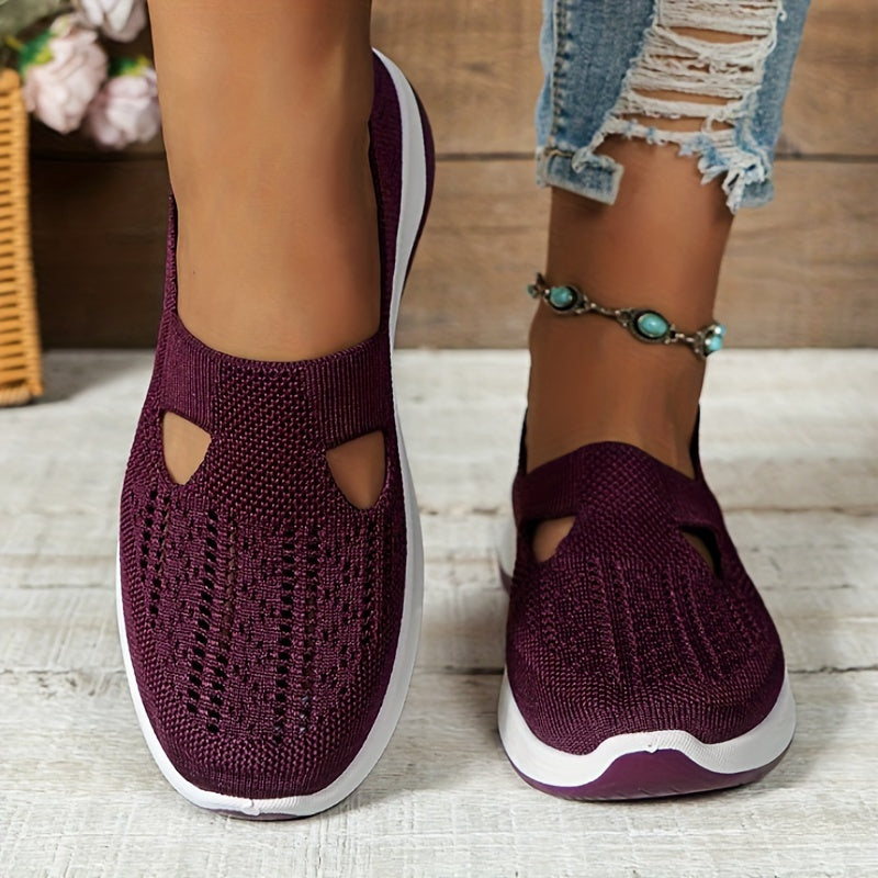 Women's Breathable Mesh Slip-on Sneakers - Casual Lightweight Walking Shoes with Rubber Sole, Fabric Insole, and No Embellishment - All-Season Comfort Vintage Style from Taizhou - Hand Washable