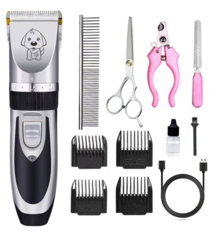 Dog Clipper Set Professional Pet Grooming Kit Low Noise & Rechargeable