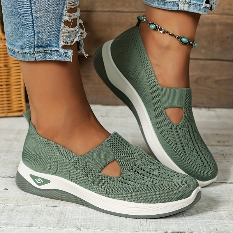 Women's Breathable Mesh Slip-on Sneakers - Casual Lightweight Walking Shoes with Rubber Sole, Fabric Insole, and No Embellishment - All-Season Comfort Vintage Style from Taizhou - Hand Washable