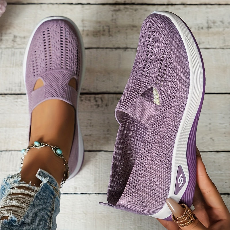 Women's Breathable Mesh Slip-on Sneakers - Casual Lightweight Walking Shoes with Rubber Sole, Fabric Insole, and No Embellishment - All-Season Comfort Vintage Style from Taizhou - Hand Washable