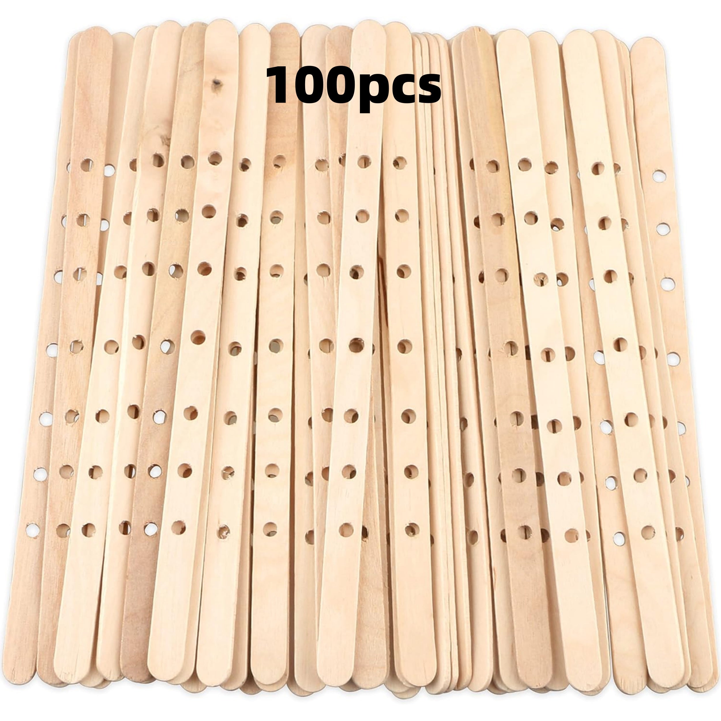 100pcs Wooden Candle Wick Holders - 7-Hole Design, Ideal for Large & Multi-Wick Candles, Durable Material, No Power Needed, Perfect for DIY Candle Making Projects, Suitable for Home Decor / Craft Enthusiasts