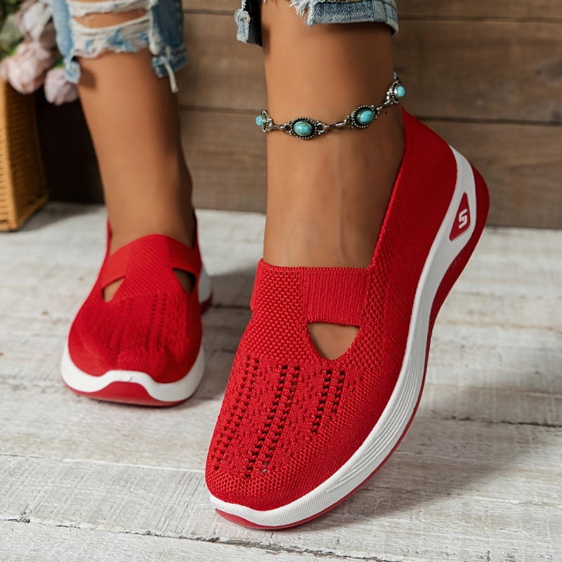 Women's Breathable Mesh Slip-on Sneakers - Casual Lightweight Walking Shoes with Rubber Sole, Fabric Insole, and No Embellishment - All-Season Comfort Vintage Style from Taizhou - Hand Washable