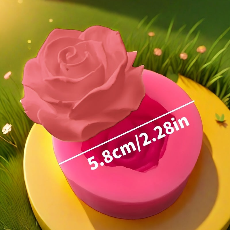 1pc Large Peony Flower Silicone Mold, Rose Silicone Candle Making Mold, Handmade Aromatherapy Candle, Resin Casting Mold, Art Crafts & Jewelry Casting Supplies, Floral Shape, DIY Bead & Jewelry Making