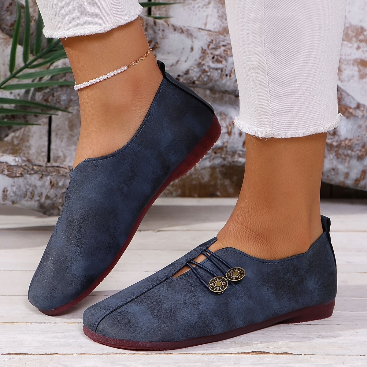 Women's Fashion Flats - Versatile All-Season Slip-On Shoes with Soft Sole, Hand Washable, Faux Cover & Fabric Lining