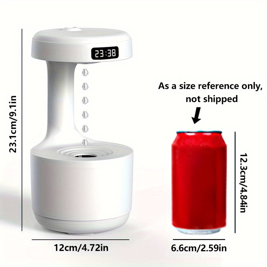 Premium White ABS Humidifier with 600ml Capacity, 7-Color LED Lights, USB Powered, Timer Display - Perfect for Desk, Living Room, Bedroom - Ideal Gift for Halloween & Christmas