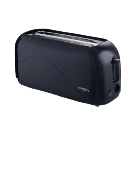 Mellerware Toaster 4 Slice Plastic Black 1300W Hot Slice