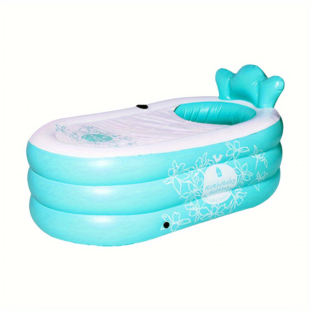 PVC Inflatable Bathtub for Adults, Portable Foldable Soaking Bath Tub for Home Use, Easy No-Electricity Operation, Spa Experience