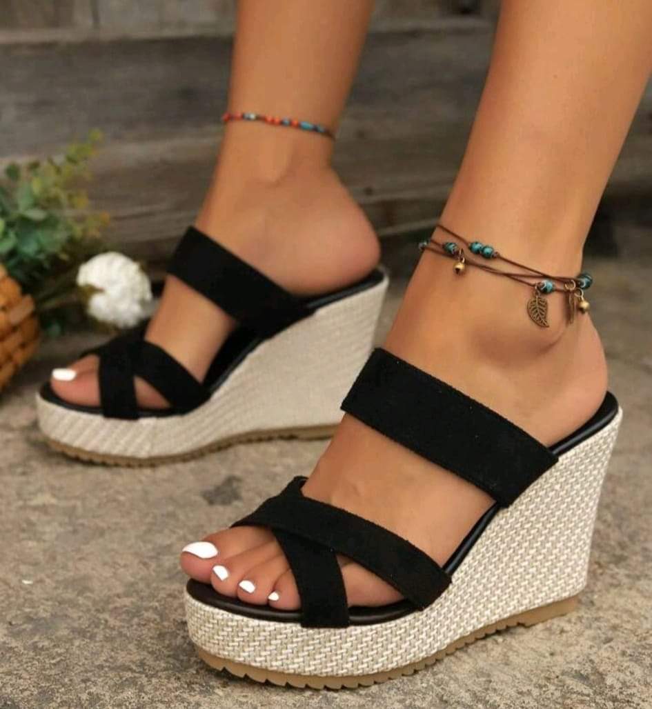 Ladies Black Wedges