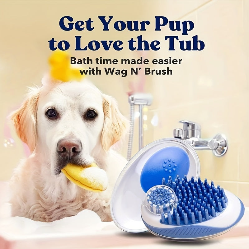 2-in-1 Pet Bath Brush, Soft Silicone Dog And Cat Shower Grooming Comb, Gentle Massage Rubber Comb For Pets, Easy Cleaning Spa Tool For Fur Beauty, Universal Pet Bathing Accessory