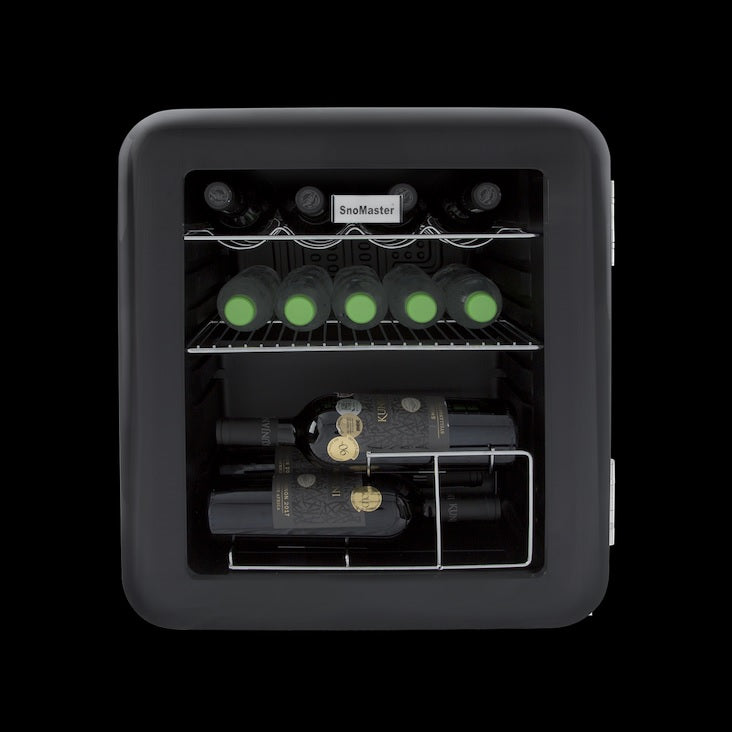 SnoMaster 50L Black Retro Counter Top Beverage Cooler