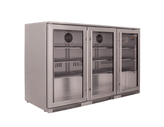 SnoMaster Beverage Cooler 300L Triple Door Under Counter S/Steel