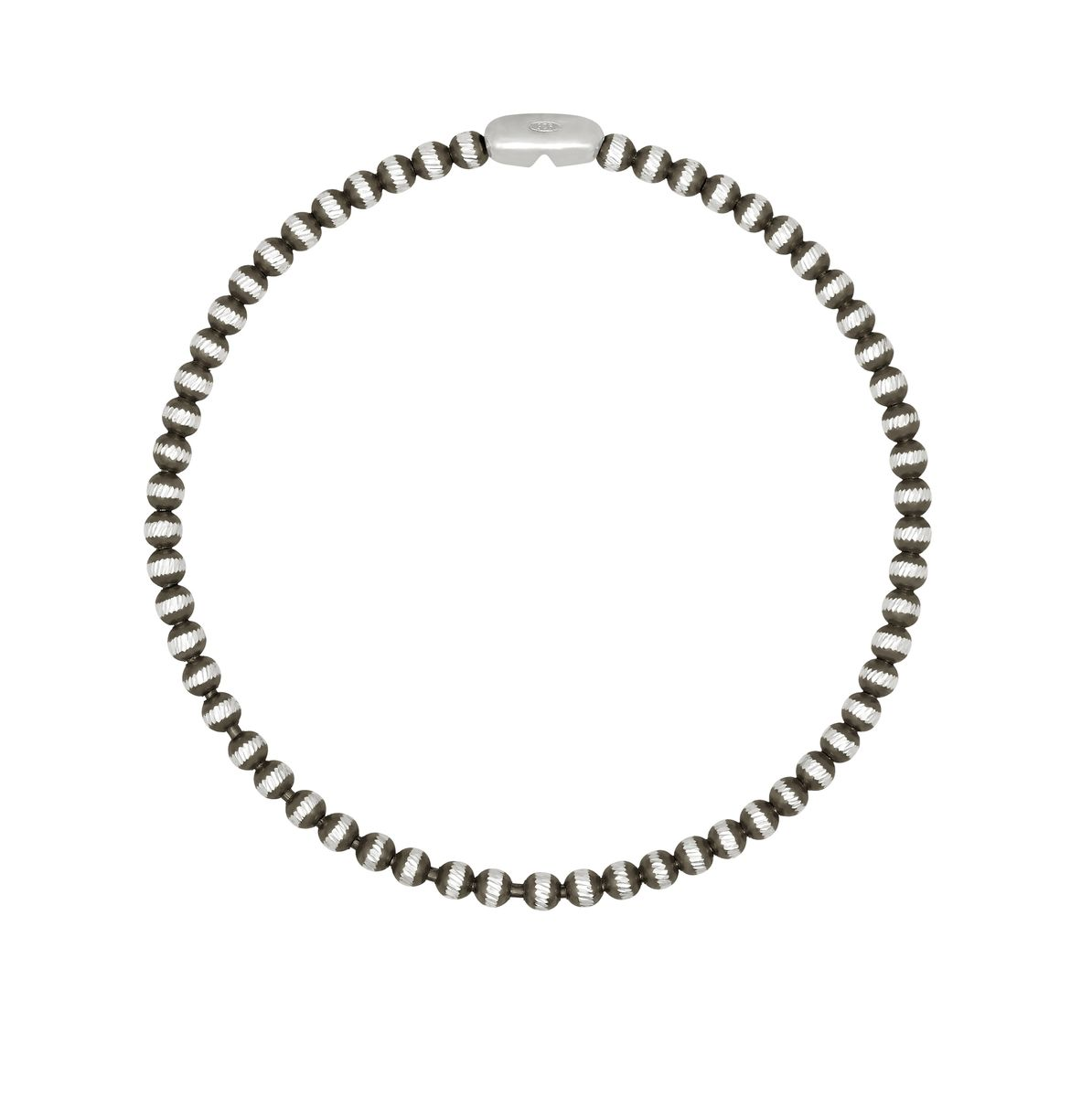 Art Jewellers - 925 Sterling Silver Faceted Ball Bracelet - Black Rhodium