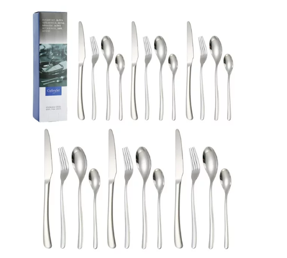 LMA Branded 24 Piece Stainless Steel Cutlery