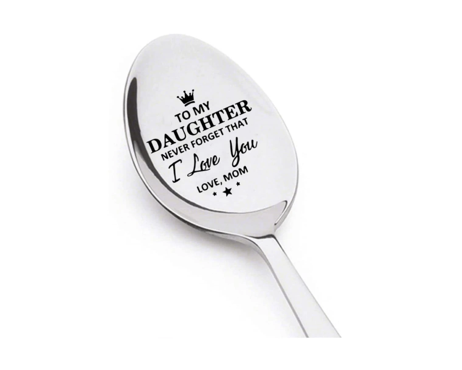 1/2/5pcs Mirror Polished Stainless Steel Spoon Laser Engraved To My Daughter Son Stainless Steel Spoon,Engraved Spoons,Coffee Tea Spoon Gift For Men Women Friends Gift, Christmas Coffee Lovers,Perfect For Birthday Father's Day Gifts School Supplies