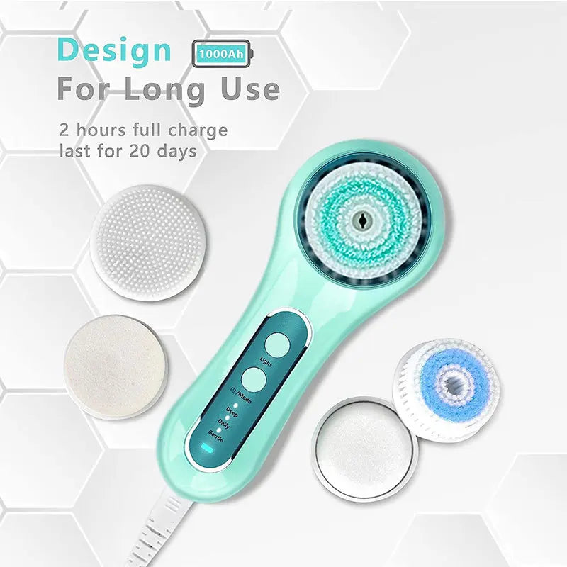 Multi functional facial cleanser, 5-in-1 facial brush, cleaning pores, makeup removal brush, waterproof facial cleanser Gift