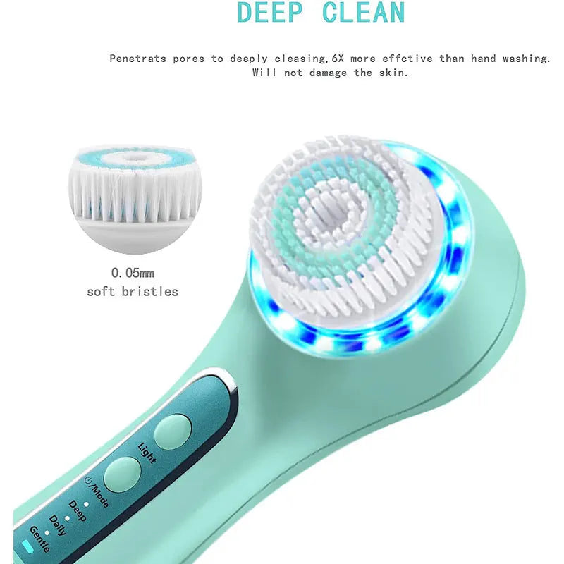 Multi functional facial cleanser, 5-in-1 facial brush, cleaning pores, makeup removal brush, waterproof facial cleanser Gift