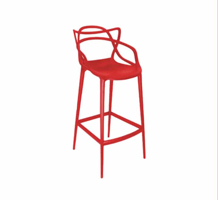 Web Cocktail Bar Stool - Red