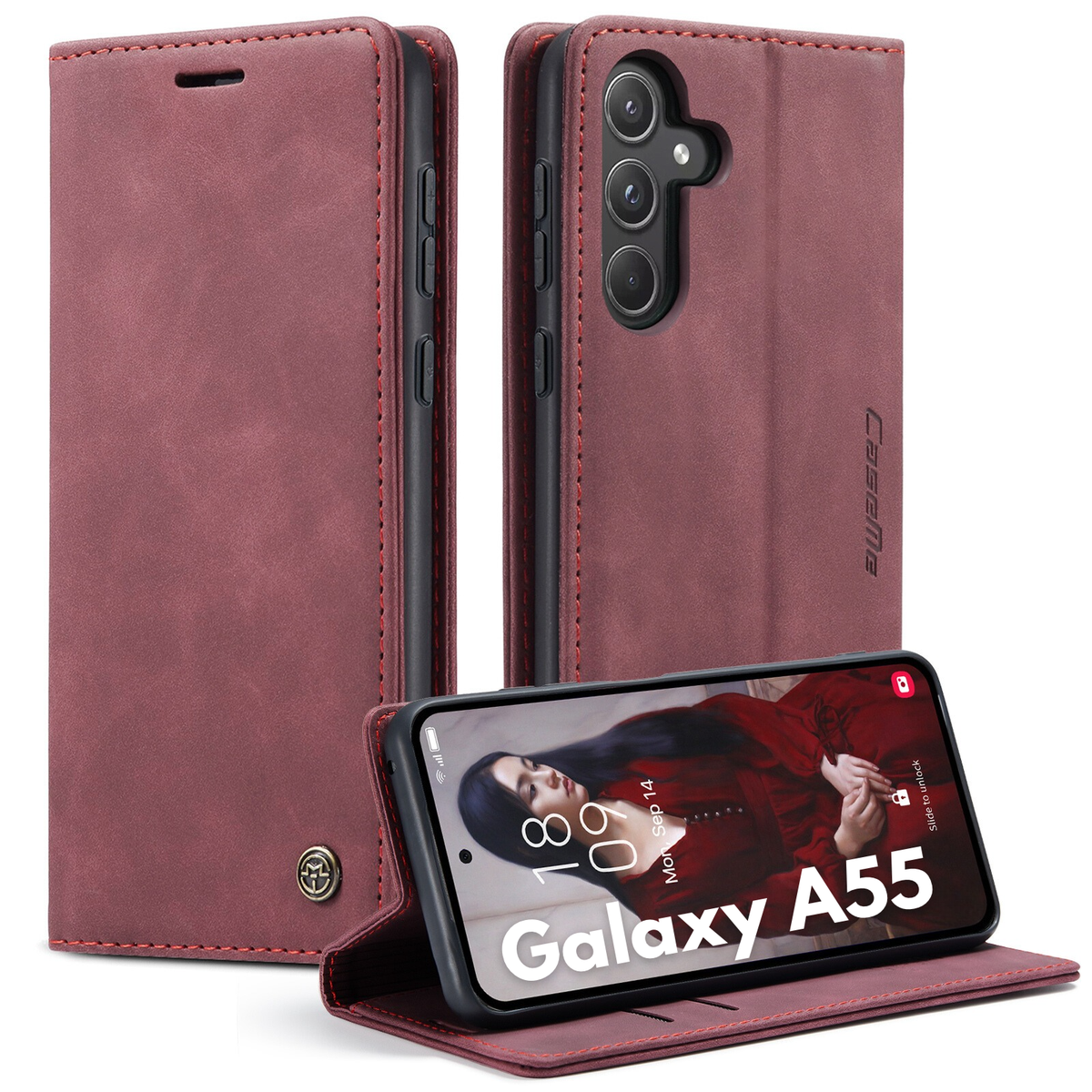 Retro Flip Leather Wallet Cover For Samsung Galaxy A55