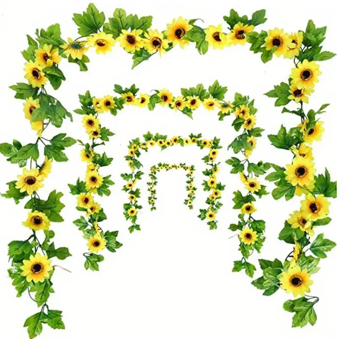 1pc, Idyllic Sunflower Rattan Vine for Home Decor, Weddings, and Parties - Silk Flower for DIY Garden Craft Art and Autumn Decoration