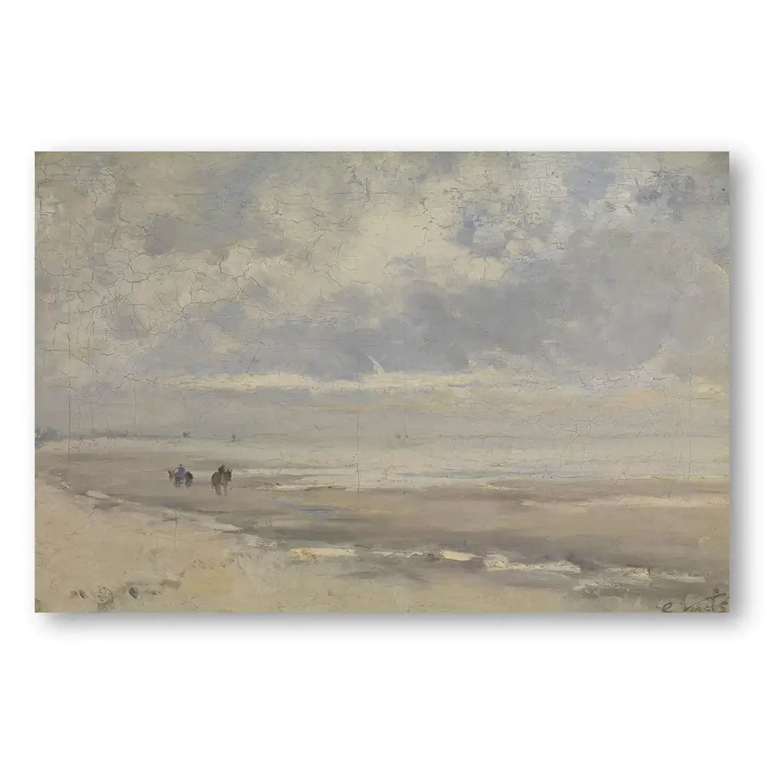 Serene Shoreline Art Print A1 Unframed Mounted Canvas