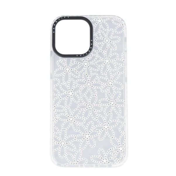 Pretty Daisy Print - Transparent and White Cover for iPhone