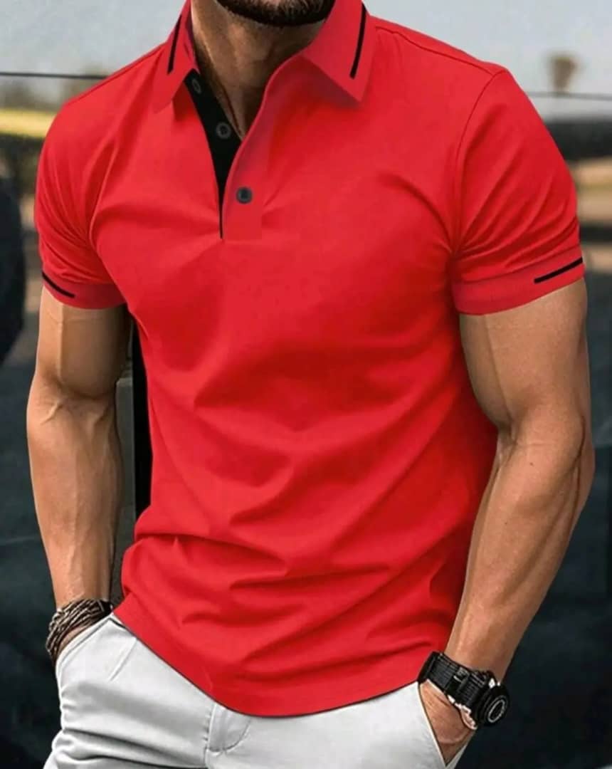 Manfinity Men's Short-Sleeved Polo Shirt In Color Block Design