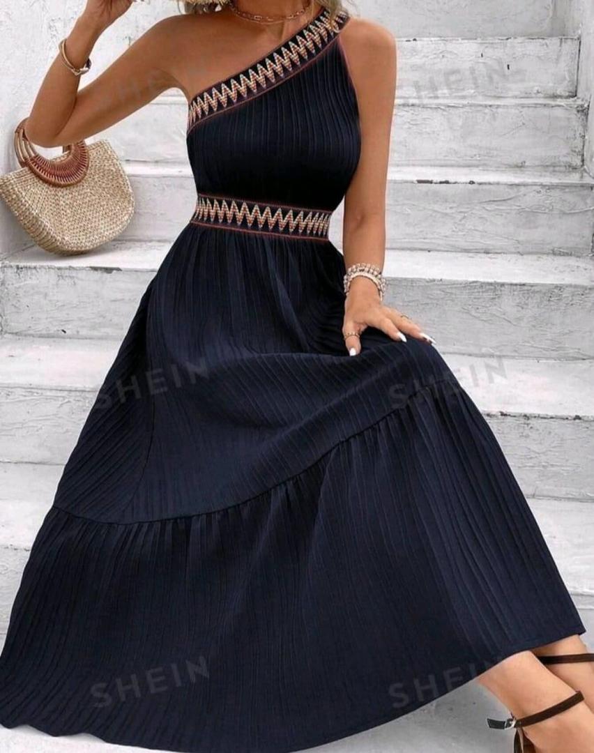 Ladies One Shoulder Midi Dress