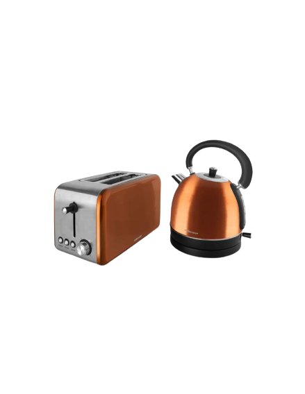 Mellerware Pack 2 Pc Set S/Steel Copper Kettle And Toaster